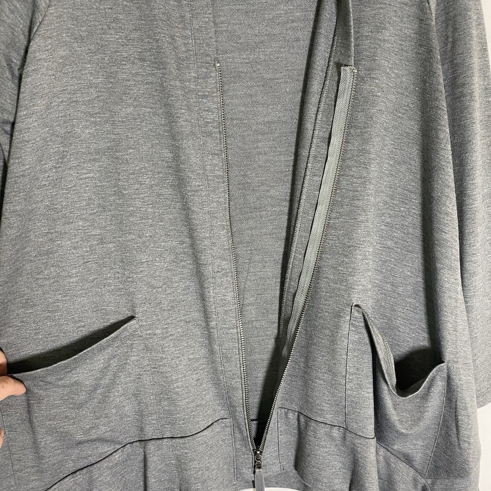 Logo Lori Goldstein Cardigan Sweater Womens XS Gray Full Zip Pockets Long Sleeve - Picture 9 of 16